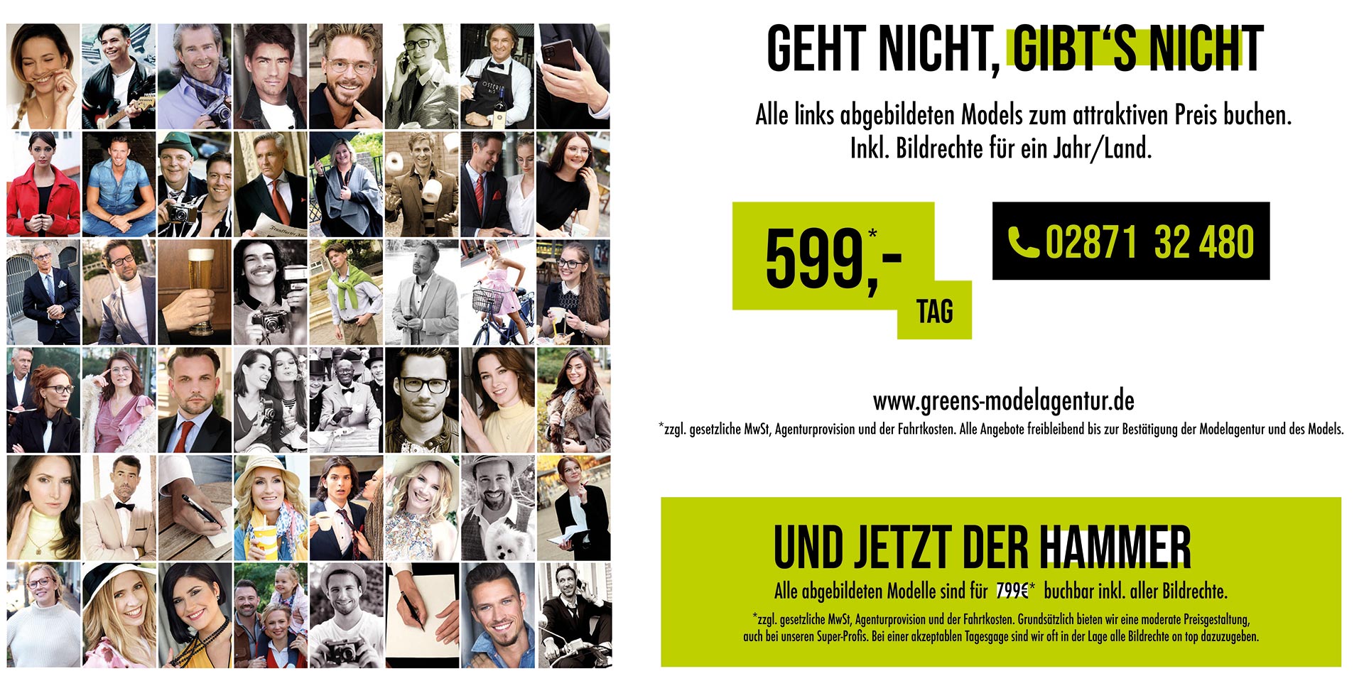 Modelagentur GREENS Angebot
